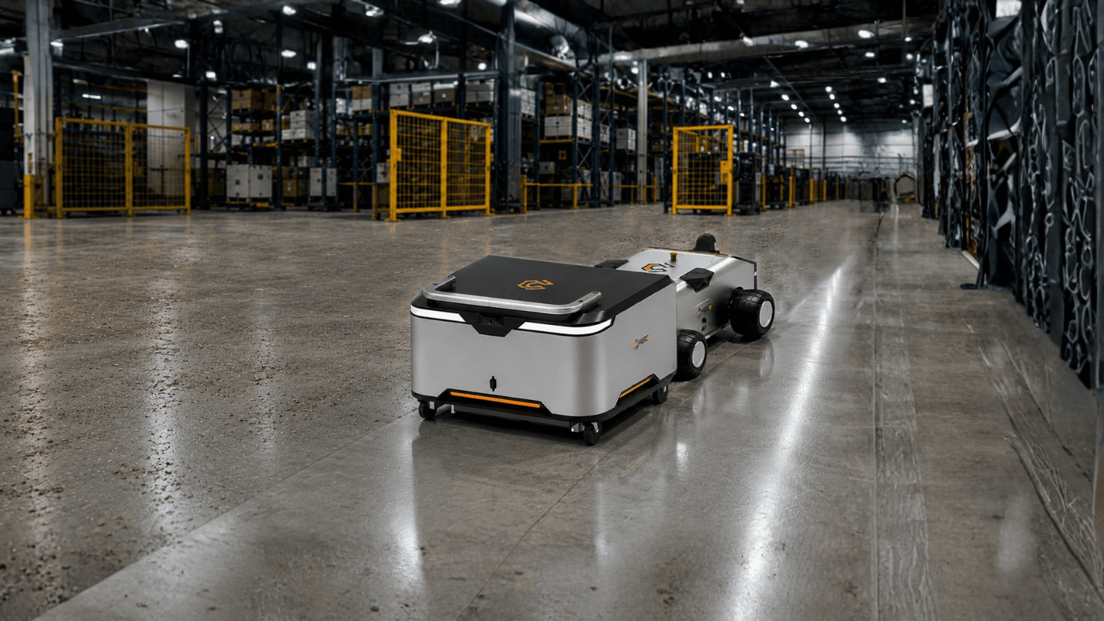 CHORE autonomous material-handling robot in a warehouse