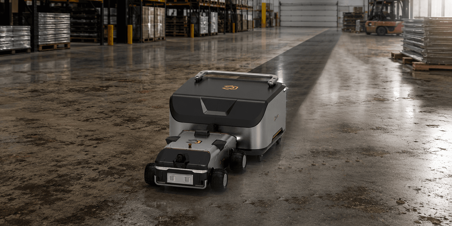 CHORE autonomous robot operating on a warehouse floor